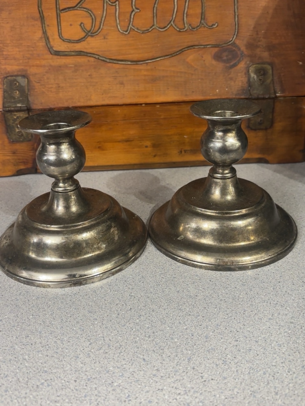 Metal Pair of Silver Candlestick Holders - Home Accents